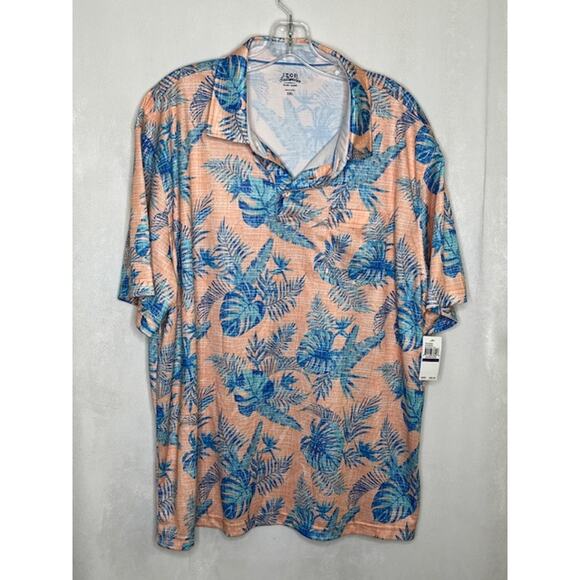Izod Saltwater relaxed classic beach ready polo shirt 'canteloupe' mens size XXL - Picture 1 of 5